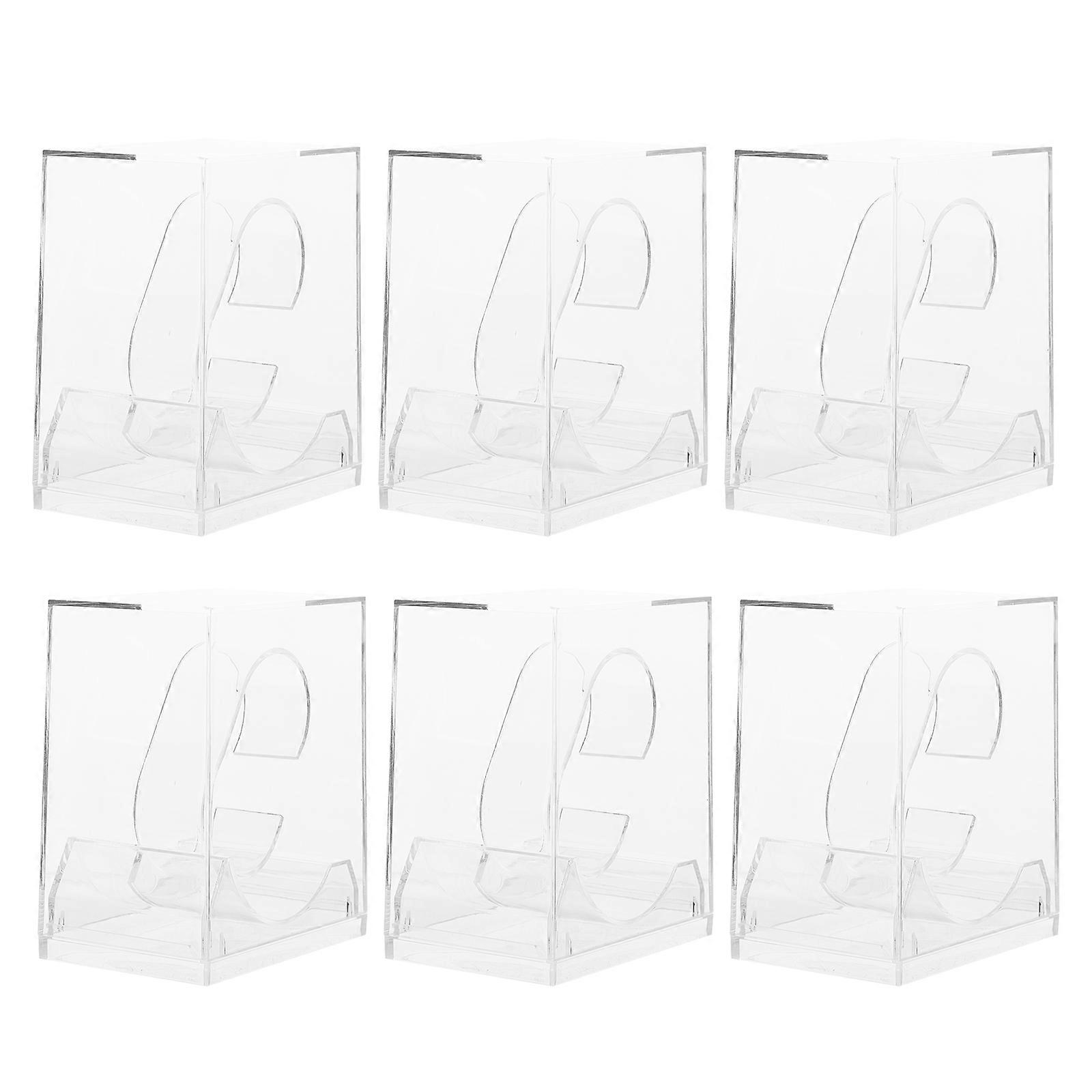 6Pcs Watch Display Boxes Watch Packaging Cases Watch Storage Boxes (Transparent)