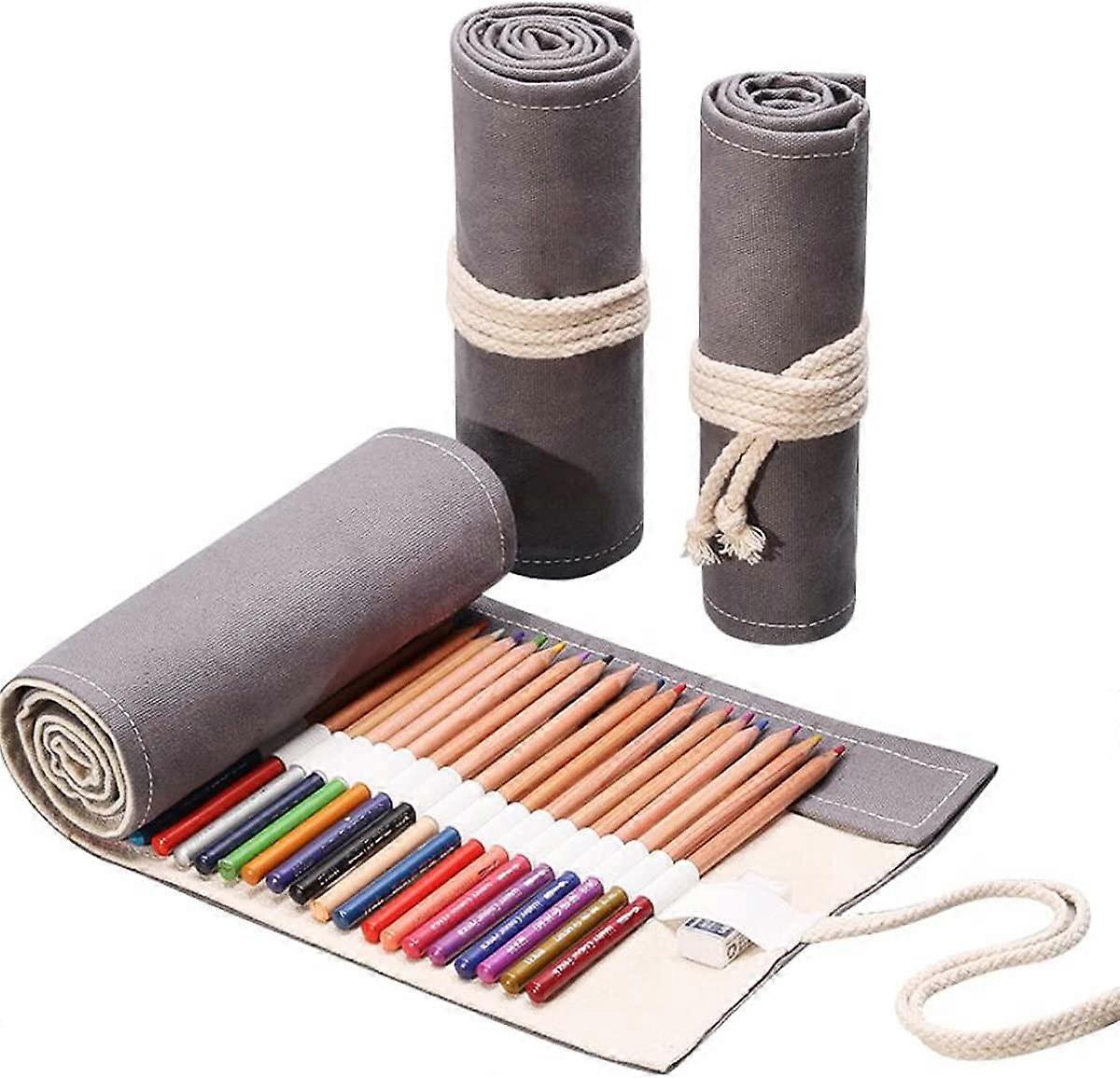 Roll Envelope In Canvas Pencil, Pencil Pencil With Large Capacity Multi-Use Roller For The Special Sketch Of Art Sketch Pen, 36 Holes.