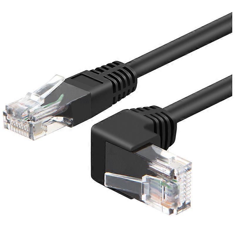 Ethernet Cable CAT6 RJ45 Network Patch Lead Cable Right Angled For PC PS4 Xbox Router Black Golden Plated RJ45 8P8C Cord 1m 1.8m