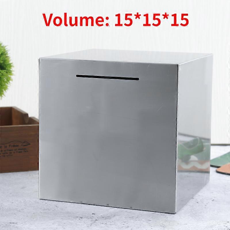 創造的なステンレス鋼の硬貨、紙幣、硬貨は、大容量の大人の子供の落下防止貯金箱にのみ入力できます