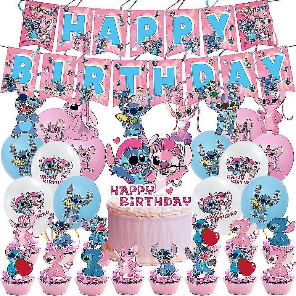 Lilo &amp; Stitch Birthday Party Decor Disposable Tableware Customizable Background Balloons Set Baby Shower Party Supplies