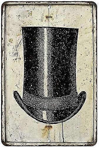 Cavalheiros Top Hat Vintage Look Chique 8x12 polegadas OU 12x16 polegadas Matte Finish Metal Mode 4653