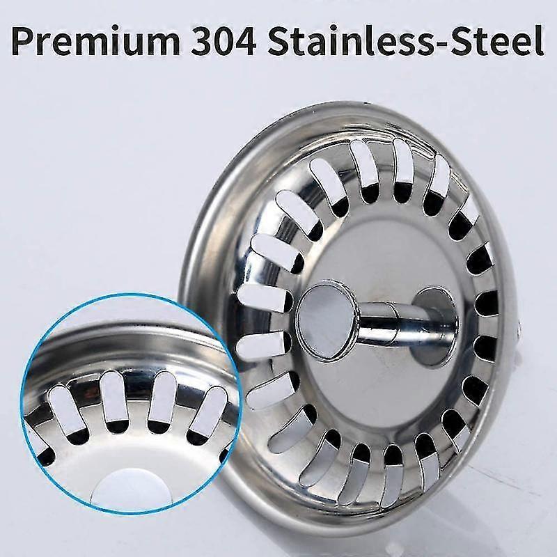 Tilbehør til køkkenvask, 2-delt afløbsfilterdæksel i rustfrit stål