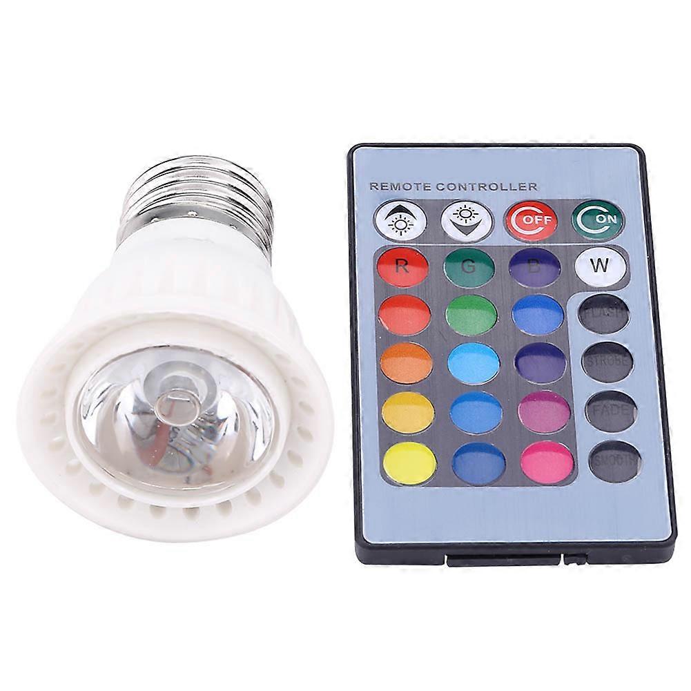 3W E27 10 Color LED RGB Magic Light Bulb   24 Keys Remote With Memory Function