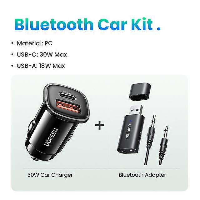 2 in 1 Bluetooth Car Adapter Bluetooth 5.1 Stereo Transmitter Receiver Wireless 3.5mm Aux Jack Adapter Car Kit Mic
