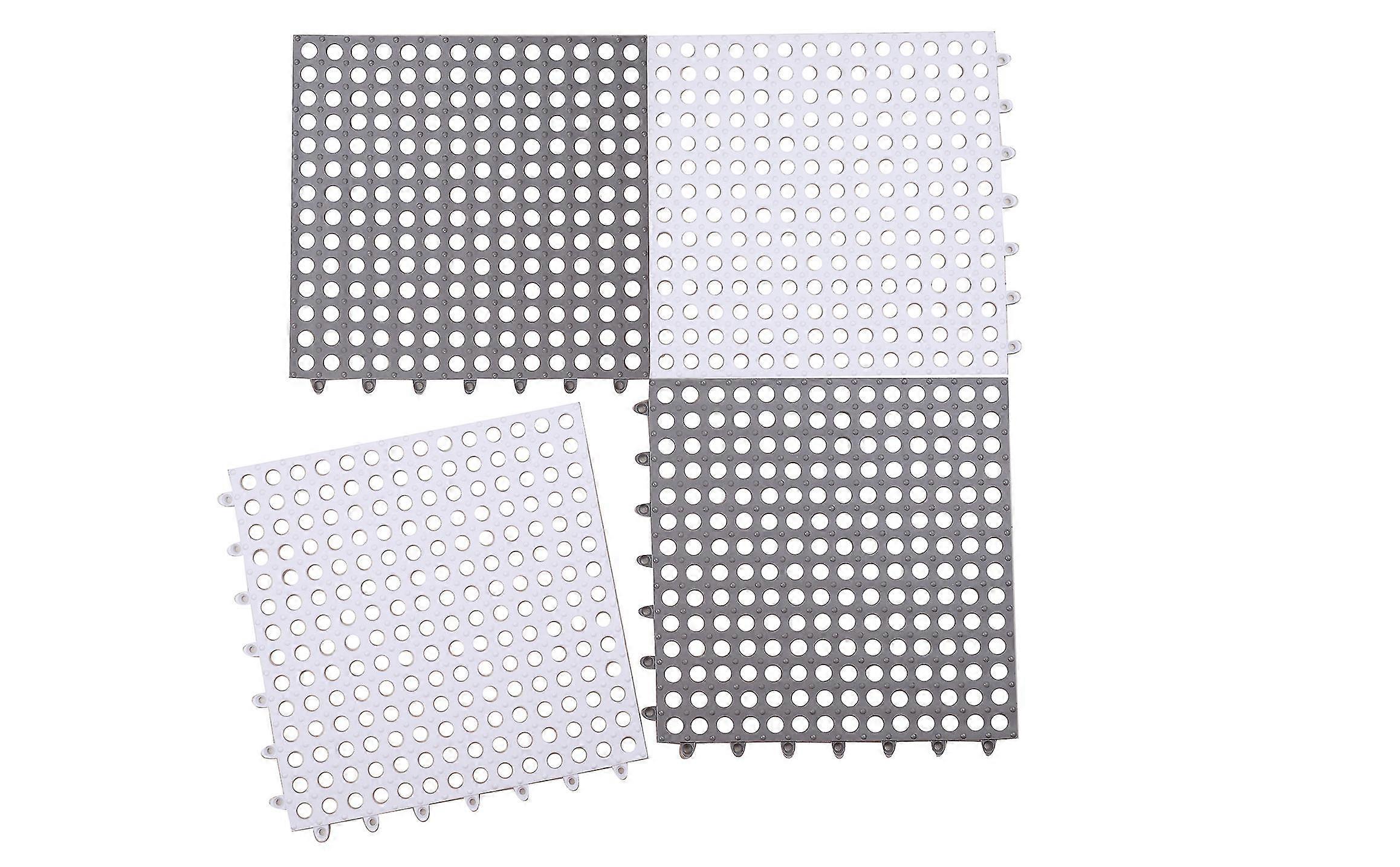12 Pack Interlocking Non Slip Drainage Floor Tiles, 11.8 X 11.8 Inch Soft Pvc Bath Shower Floor Mat