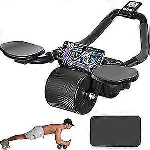 Automatic Rebound Abdominal Wheel with Knee Mat - Ab Roller Wheel with Elbow Support and Timer
