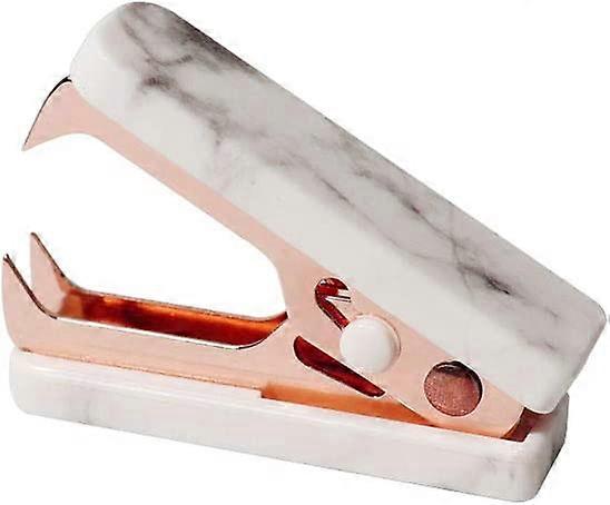 Marble Mini Staple Removers Gold Steel Jaws Office Stationery Desk Accessories Gift (Rose Gold, 1pc)