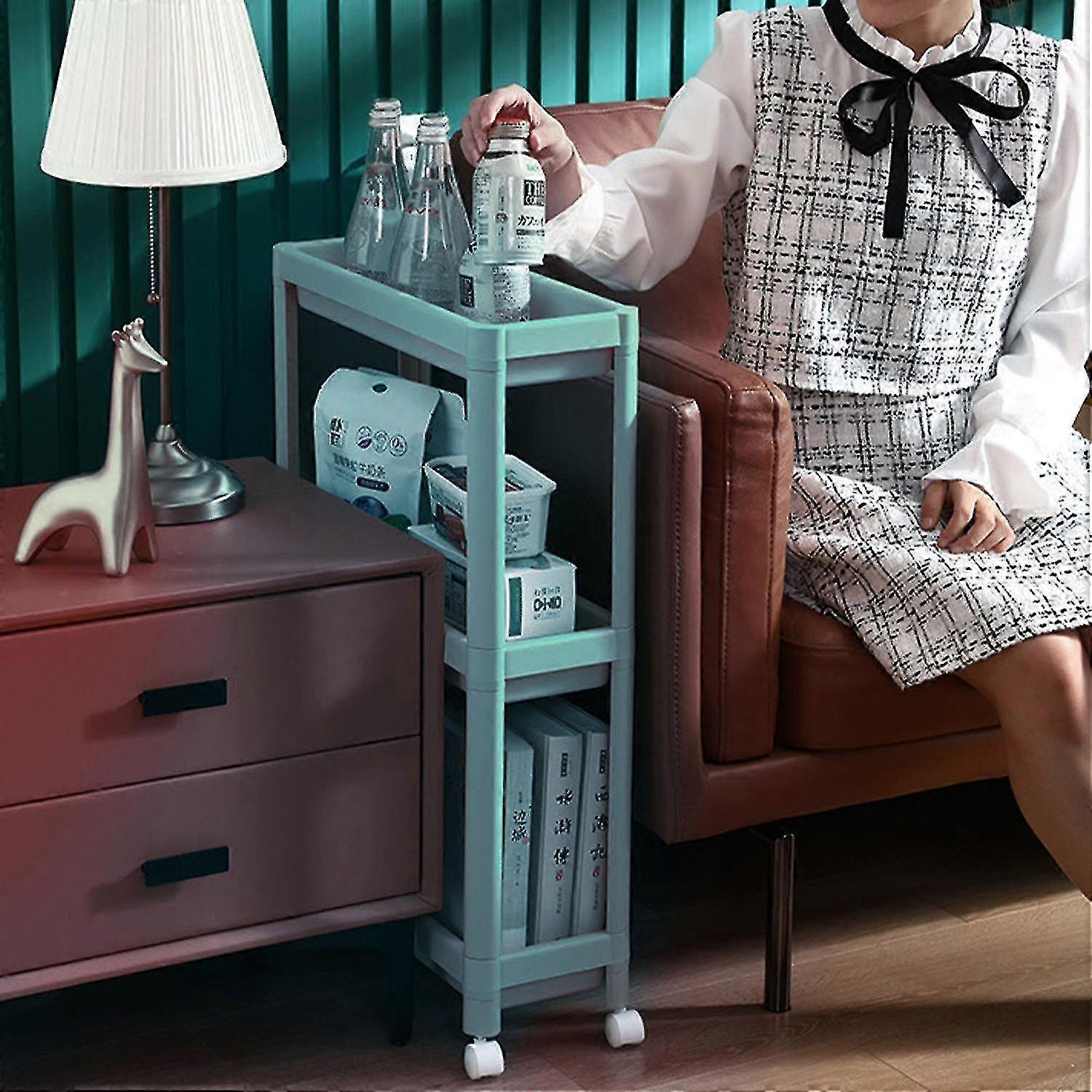 3 Layer Folding Storage Shelf Kitchen Ultra Thin Sliding Out Storage Holders Racks