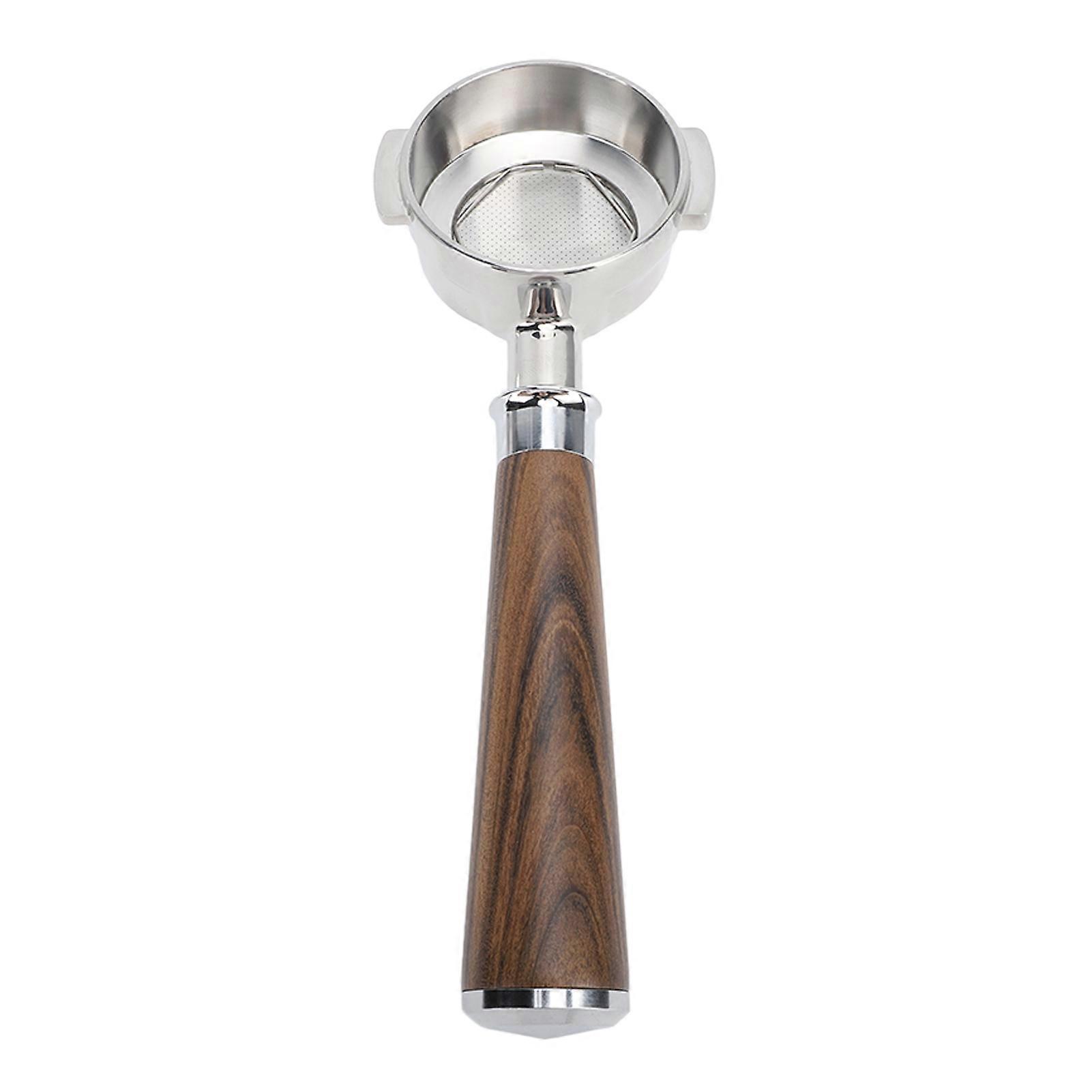 58mmボトムレスポルタフィルターシングルスパウトステンレス鋼コーヒーポルタフィルター無垢材ハンドルAスタイルブラックローズウッド