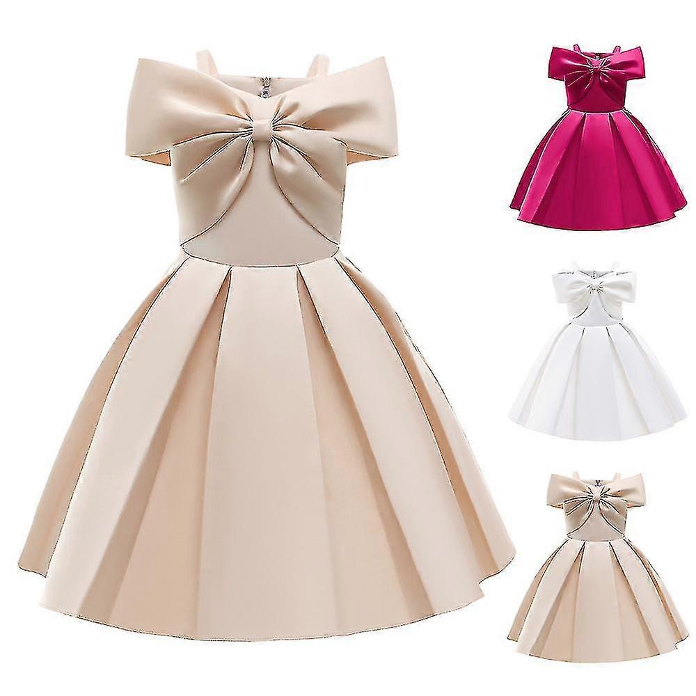 キッズ大きなボウノットボールガウン誕生日パーティー結婚式の花の女の子ドレス
