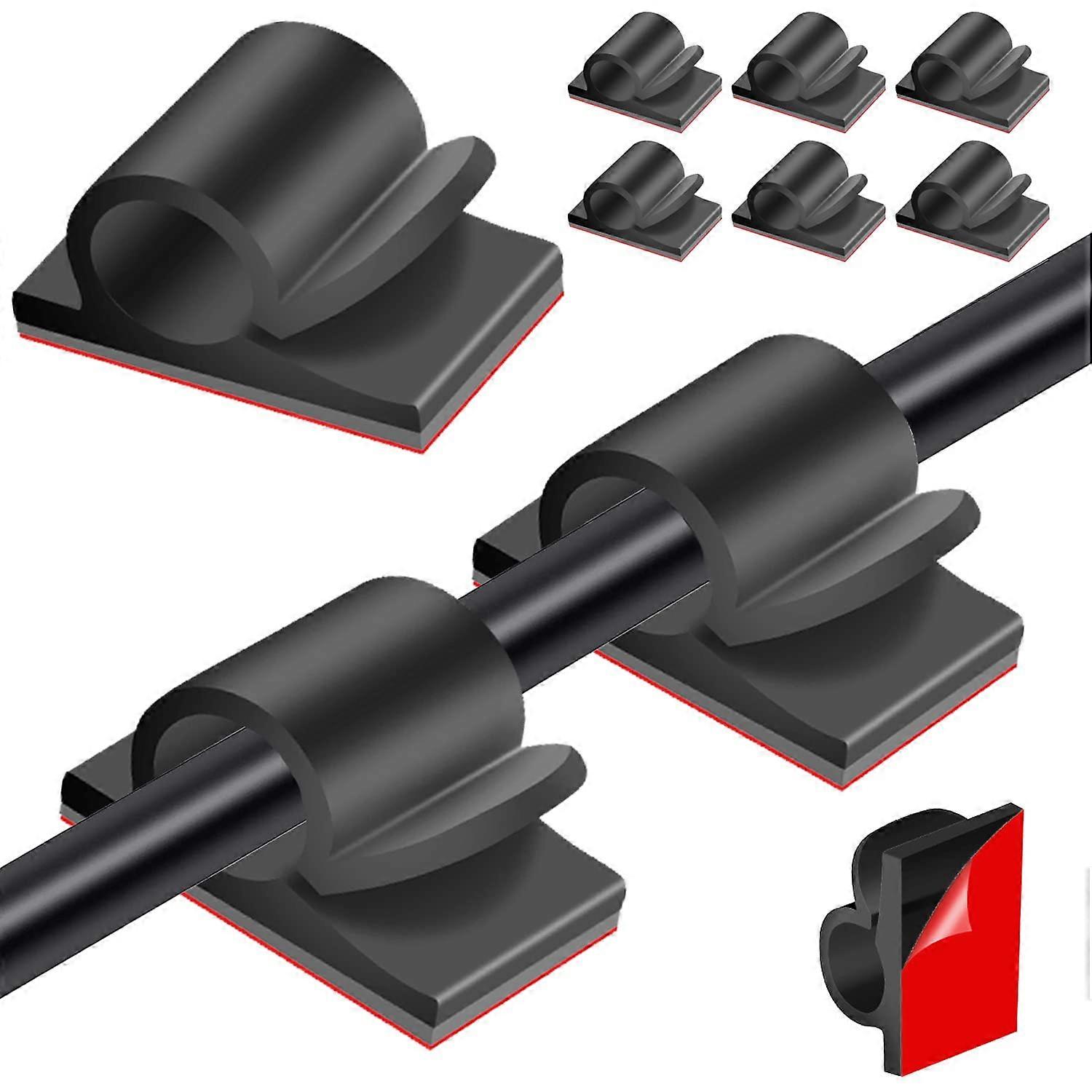 Cable Clips Self Adhesive, 40PCS USB HDMI Cable Wire Management Holder Round Cable Tidy Clips