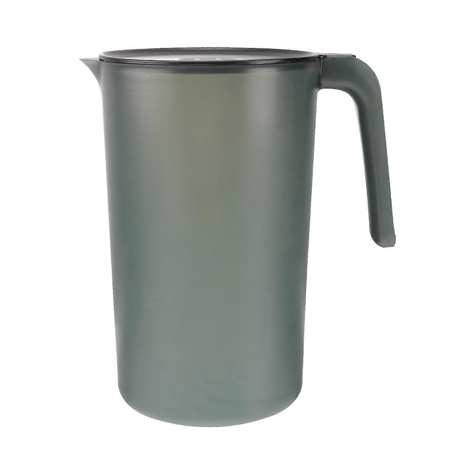 1Pc 2500ML Plastic Beverage Kettle Heat Resistant Cold Water Jug Juice Pitcher with Handle(Black)
