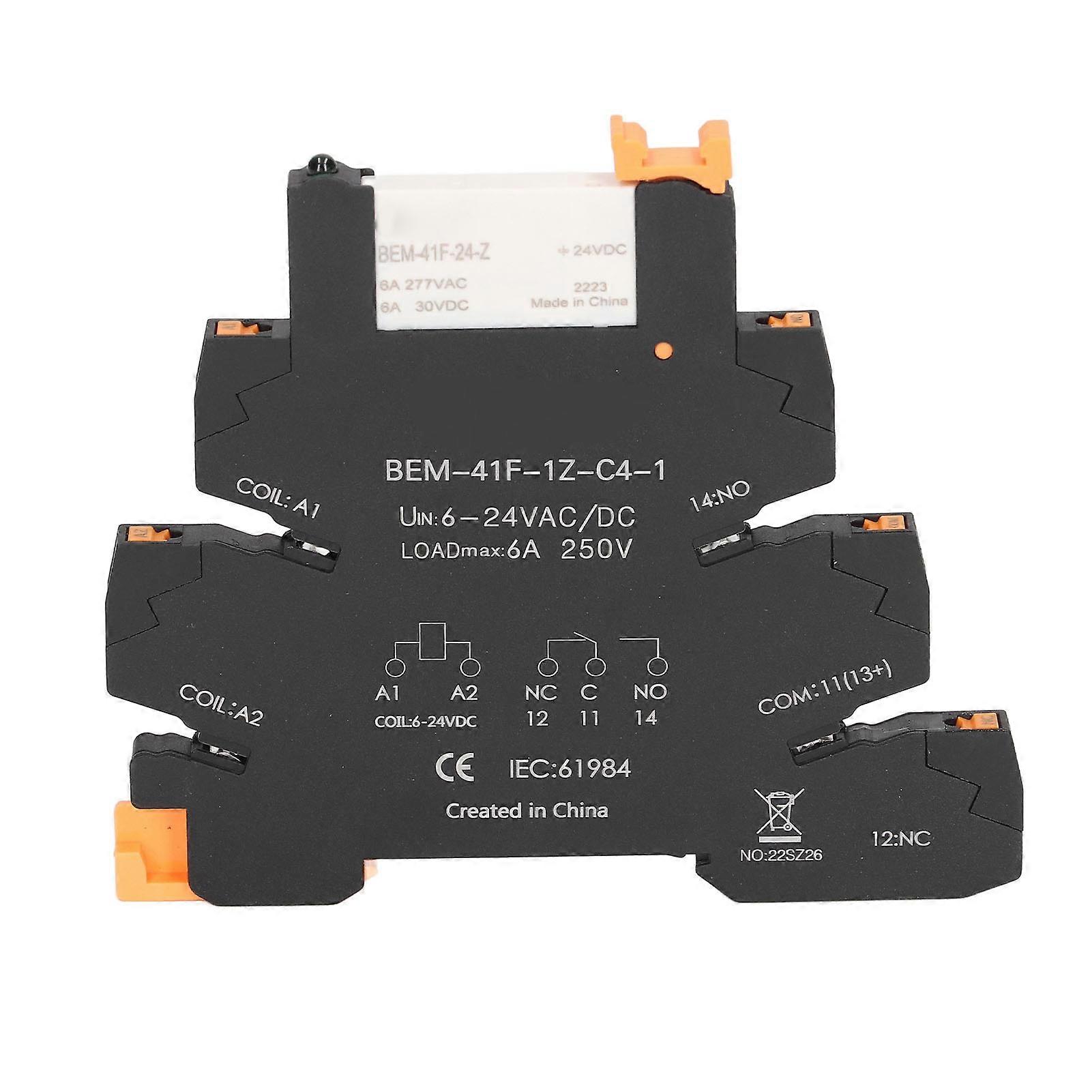 DC Control AC Ultra Thin Relay DIN Rail Mount Solid State Relay Module SPDT Contact 6A 6?24V