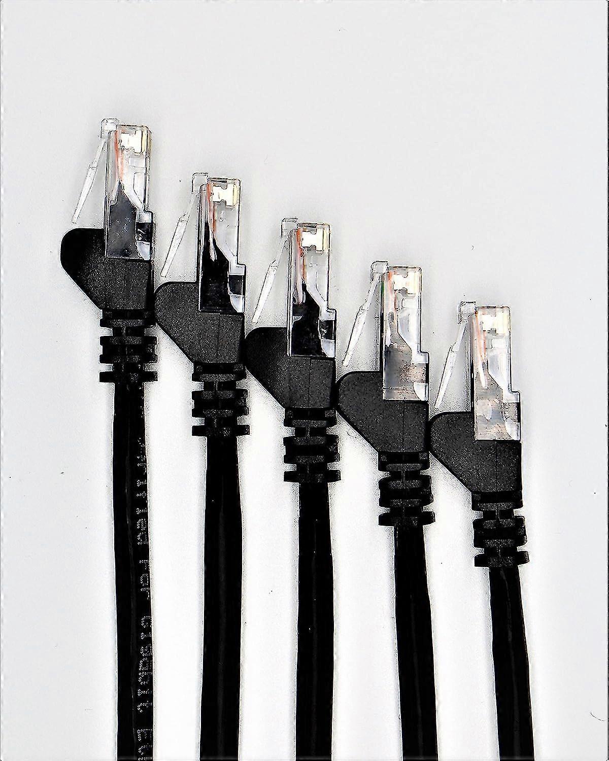 5-Pack 0.3m to RJ45 Cat 6 Ethernet Patch LAN Network Cable (5-Color Bundle) - R1300A (0.3, Black)