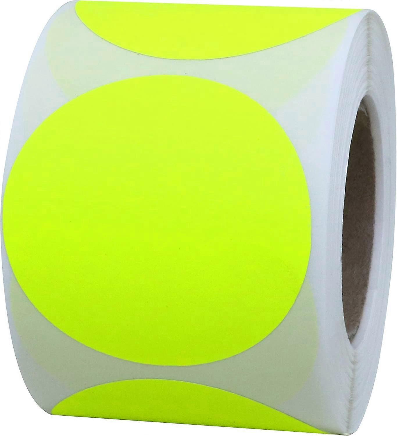 Tampons de cible vierge jaune fluorescent de 2 pouces pour tirer 300 autocollants de cible adhésifs par rouleau (jaune fluorescent)