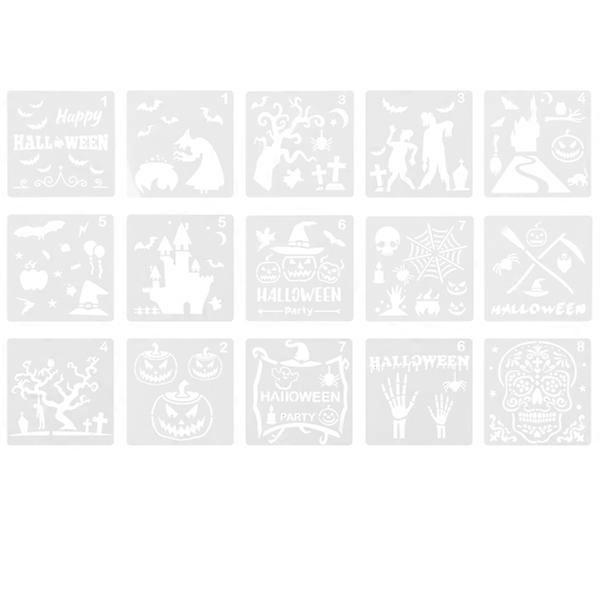 15pcs Halloween Stencil Painting Templates Drawing Template (Random Style)