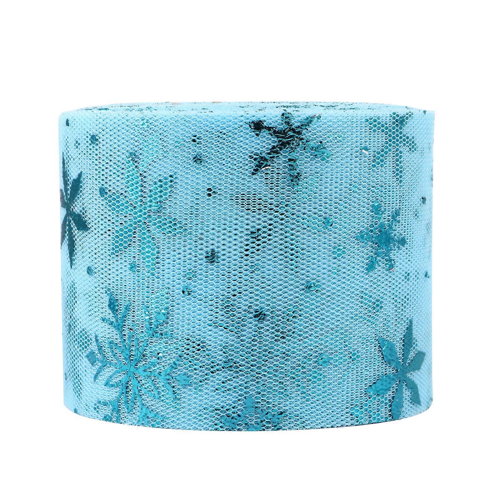 1 Roll Snowflake Tulle Roll Christmas Gauze Roll Snowflake Ribbon Wrapping Gauze