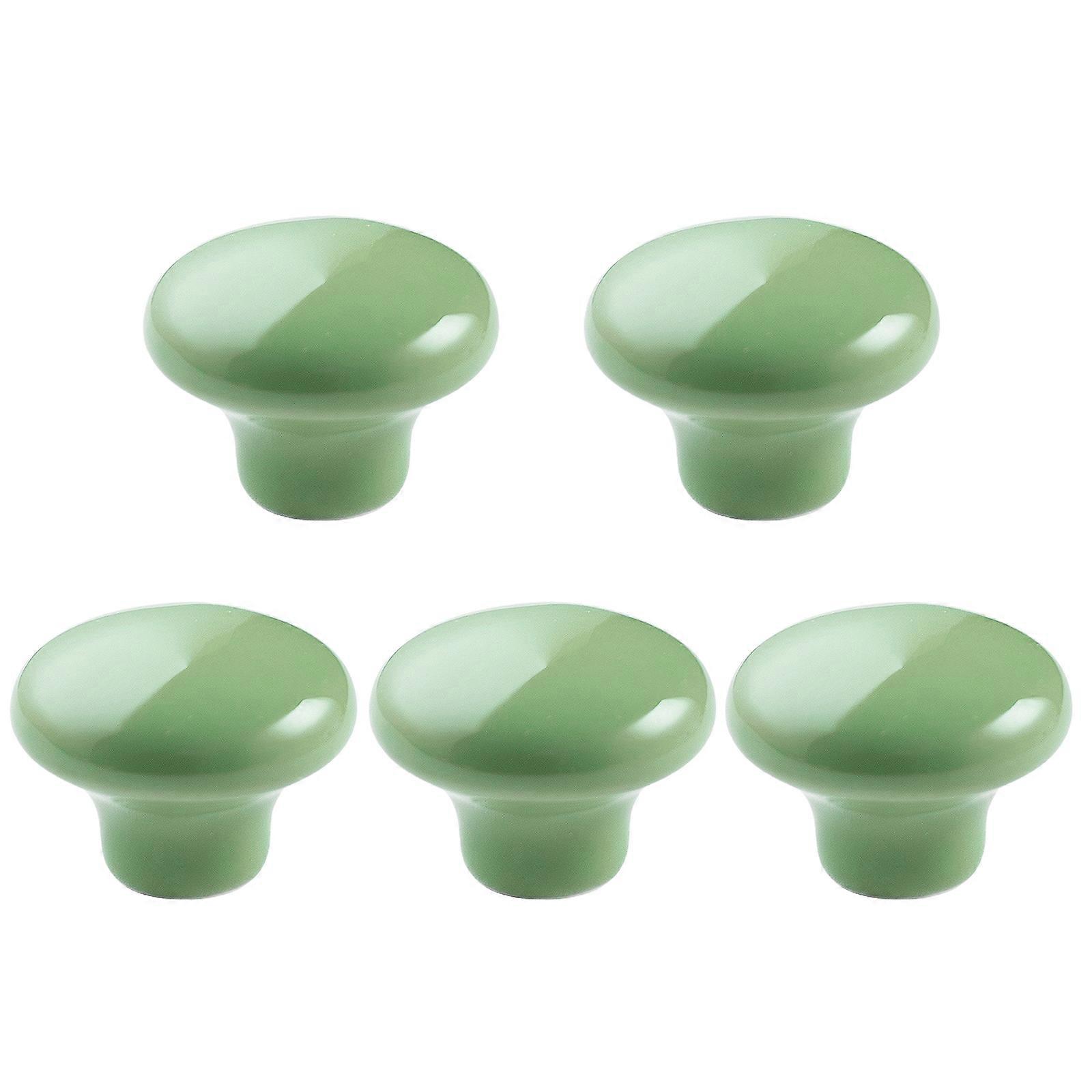 Door Knobs Hand Cupboard Pull Handles 5pcs/set Many Colours Easy To Grip Round Resign Single Hole Durable Ceramics