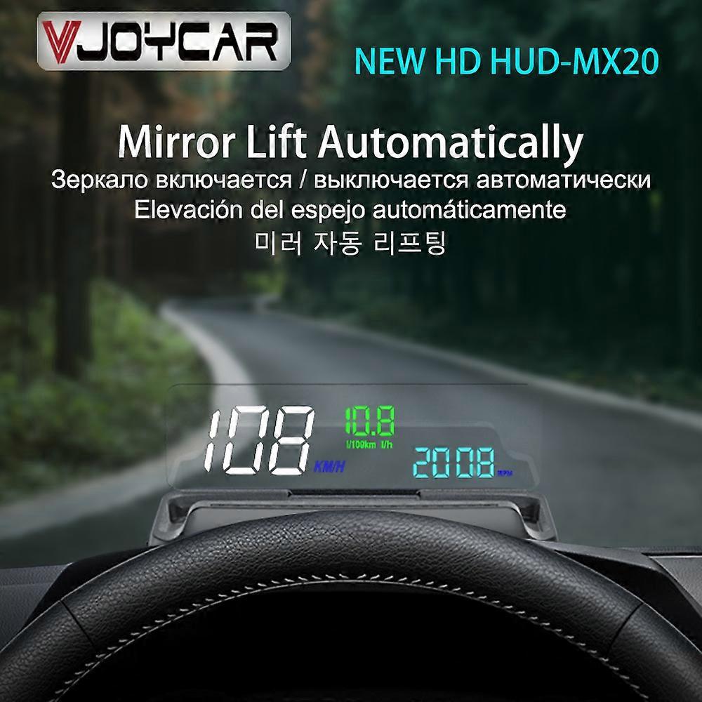 Mirror HUD MX20 Head Up Display OBD2 Winshield Speedometer RPM Speed Projector Oil Consumption Car Accessories Security Alarm