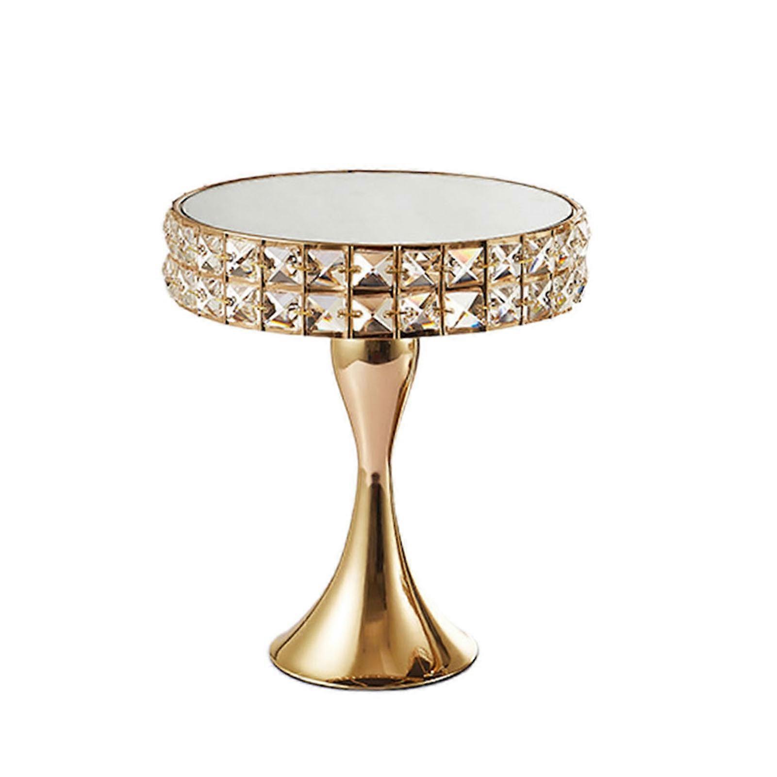 Cake Stand Mirror Surface Decorative European Style Faux Crystal Desert Display Stand Ornament cu piedestal pentru nunta