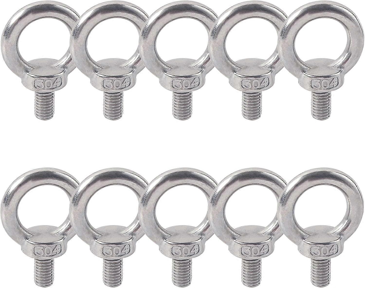 Øyebolt 304 Rustfritt Stål Mannlig Gjenge 10PCS