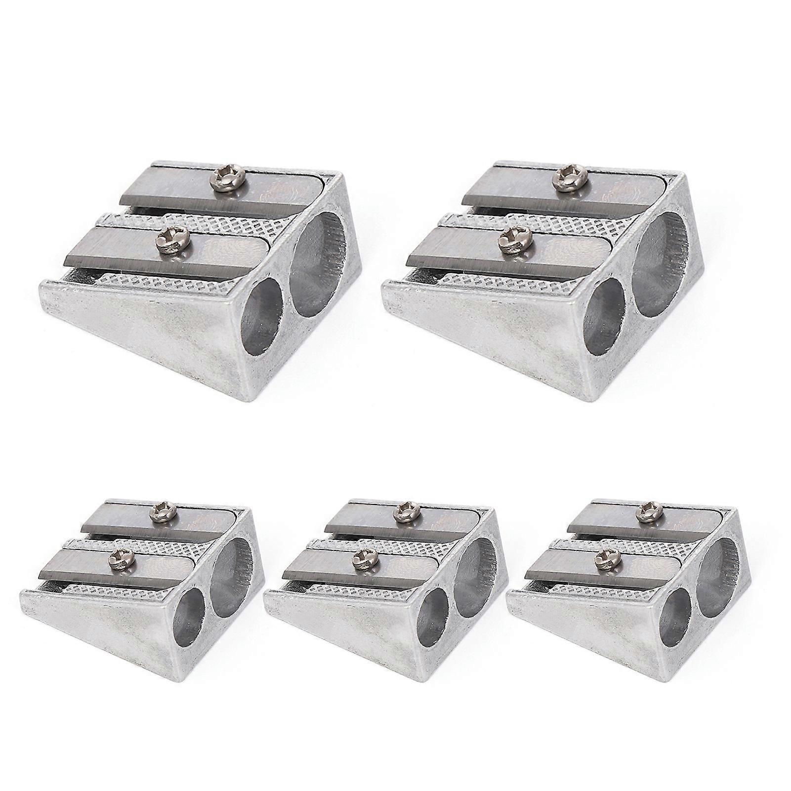 Handheld Manual Pencil Sharpener with Dual Hole Sturdy Construction Compact Size Portable Metal Pen Sharpener QingHai