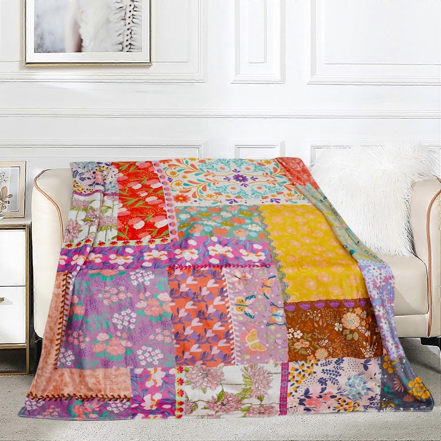 Høstteppe 50x60 tommer, gresskar lønneblad høsthøst gårdshus mykt varmt koselig teppe, høstteppe for sofa soveromsstoler og mer