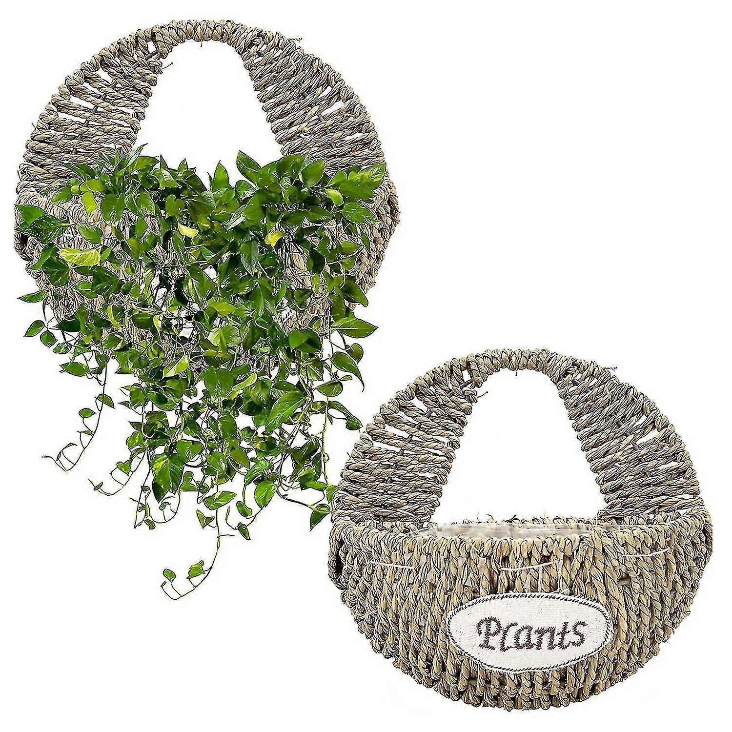 2pcs Wall Hanging Basket,hand-made Woven Wicker Basket