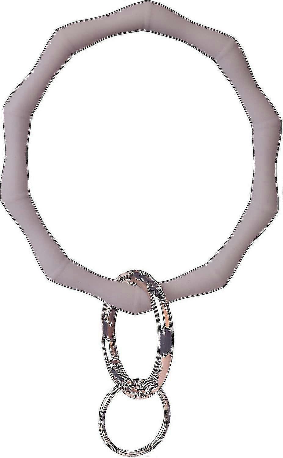 Silicone Wrist Keychain Circle Bracelet Rubber Bangle Round Keyring Holder