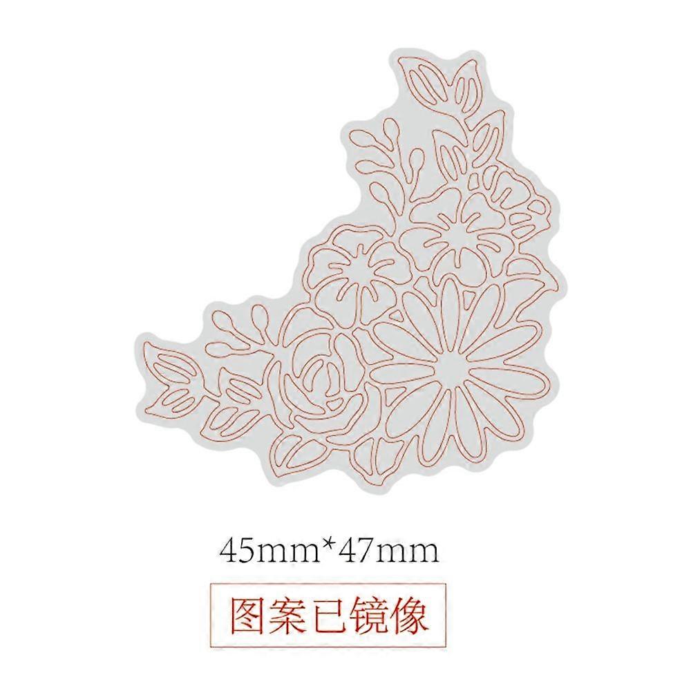 Custom Carbon Steel Hot Foil Plate Metal Dies for DIY Scrapbooking Embossing Photo Album Craft Making Template Flower Pattern 4.7x4.5x0.1cm