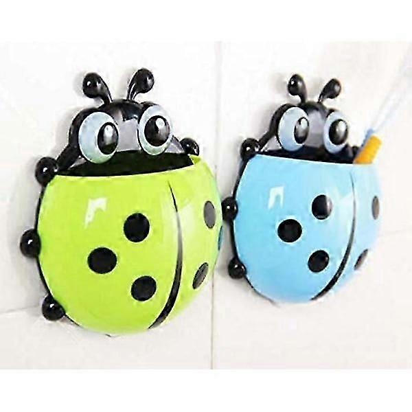 2 Pcs Cute Ladybug Toothbrush Holders with Suction Cups