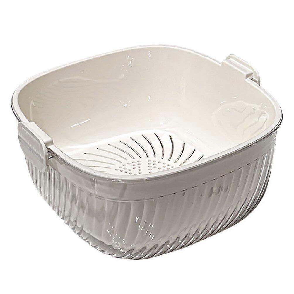 Double-layer plastic drain basket for kitchen use