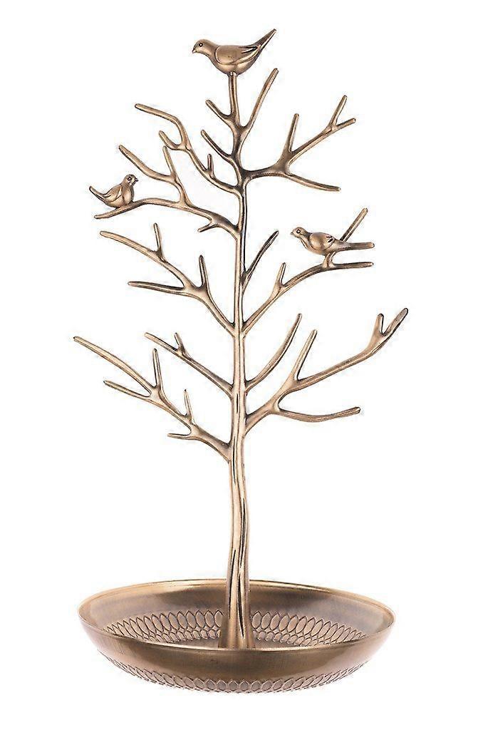 Silver Bird Tree Shape Jewelry Stand Screen Necklace Earring Stand Storage Rack Tower Rack