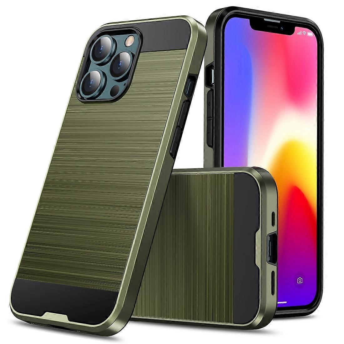 For iPhone 13 Pro Max Brushed Texture Shockproof Protective Case (White)