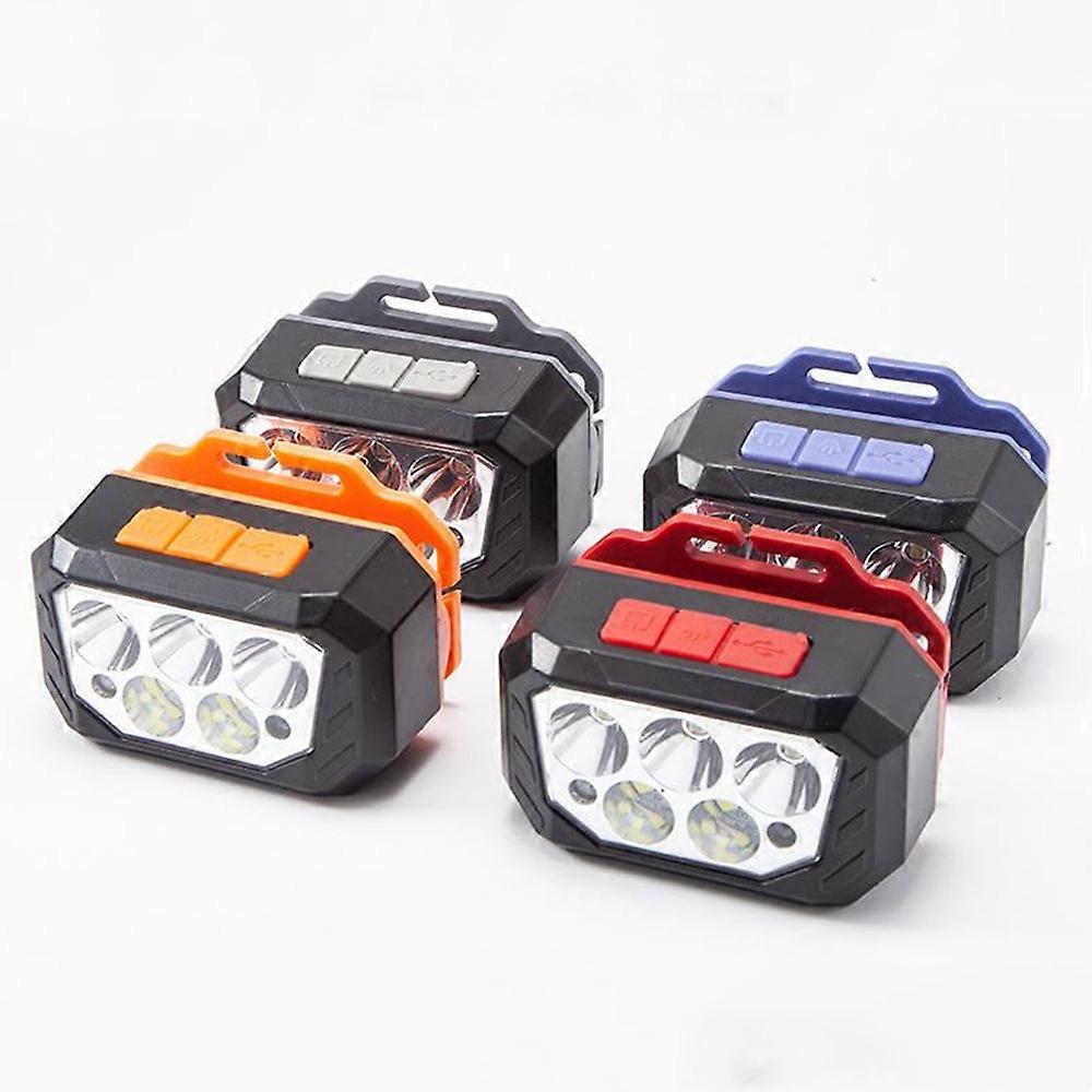 5led Headlamp Rechargeable Induction Flashlight Waterproof Headlamp High Brightness Work Flashlight 0-90° Adjustable Headlamp
