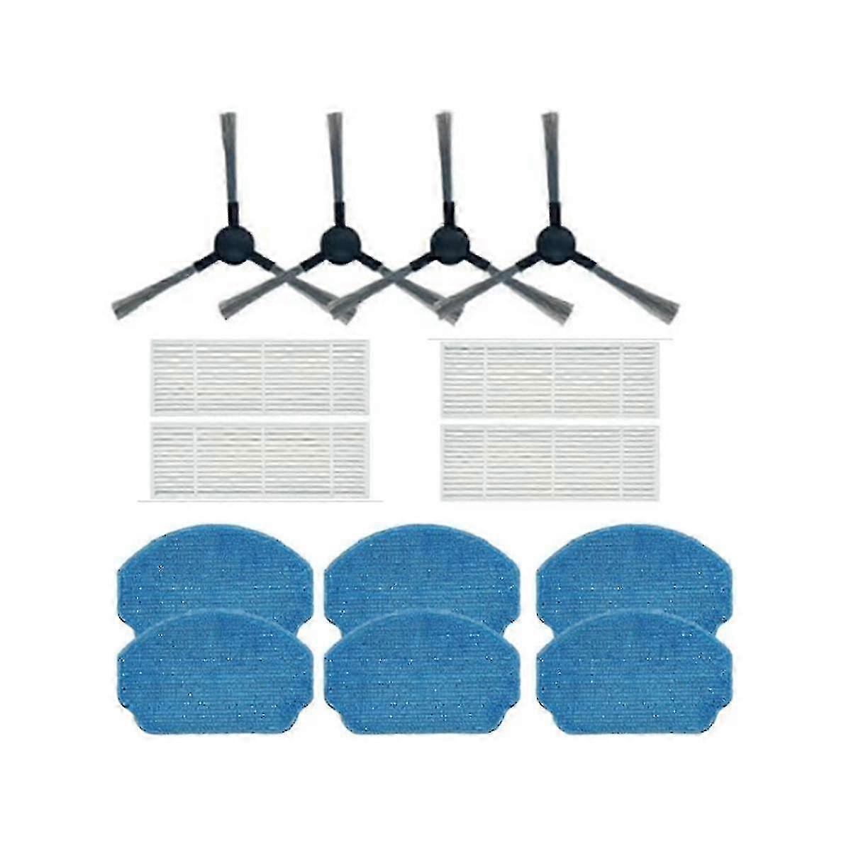 4pcs Filter, Side Brush & Mop Cloth for Br150/Br151 Robot Vacuum Cleaner