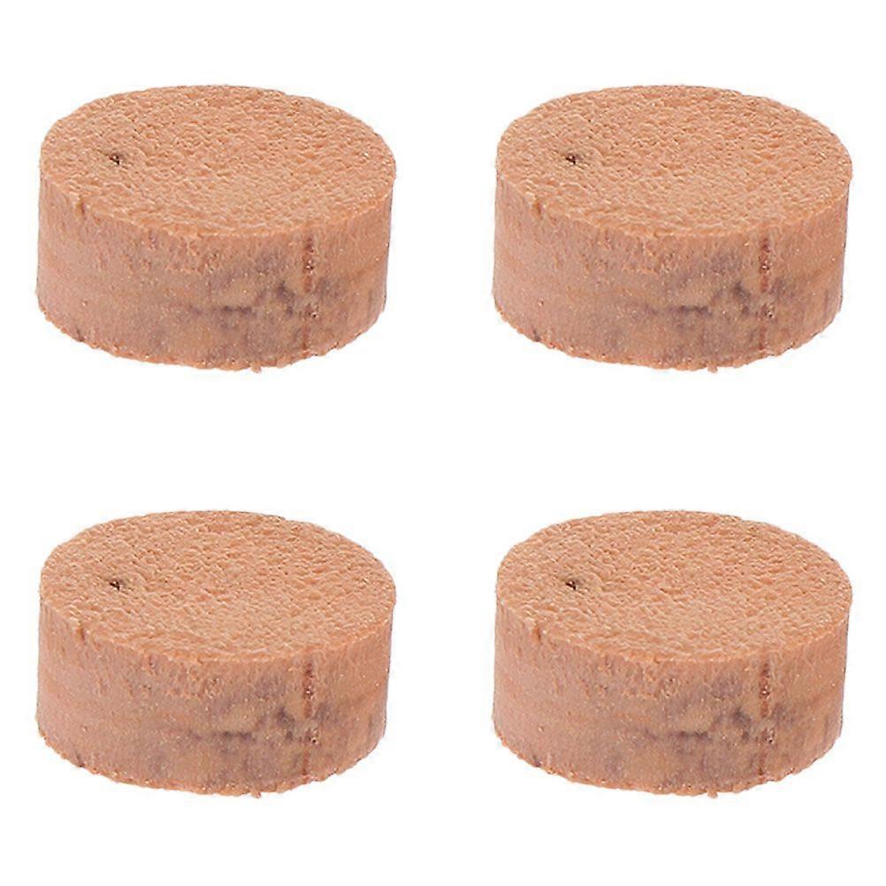 4Pcs Wood Trombone Spit Pads Trombone Water Key Cork Pads Replacement Parts (Khaki)
