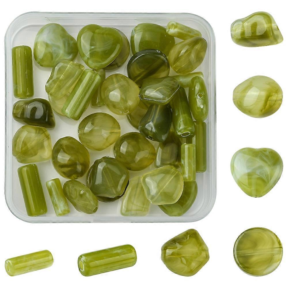 Craft Beads 35Pcs 7 Styles Transparent Resin Beads Mixed Shapes