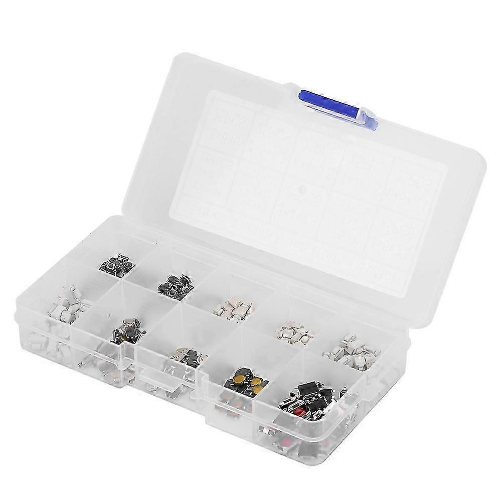 250 Pcs Tactile Switch 10 Kinds Momentary Tactile Push Button Switch Assortment Kit <br>
