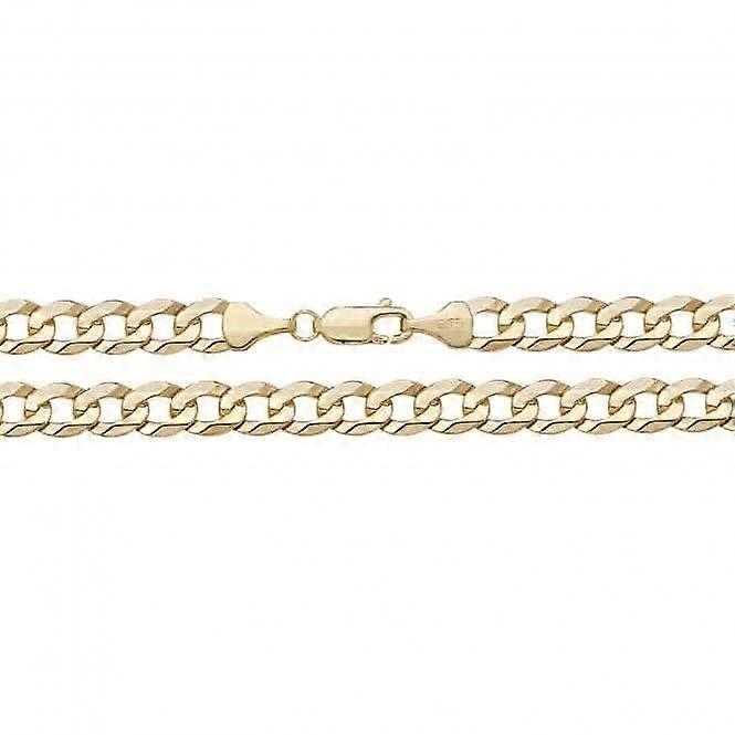 9CT Yellow Gold Flat Boulevard Curb Chain