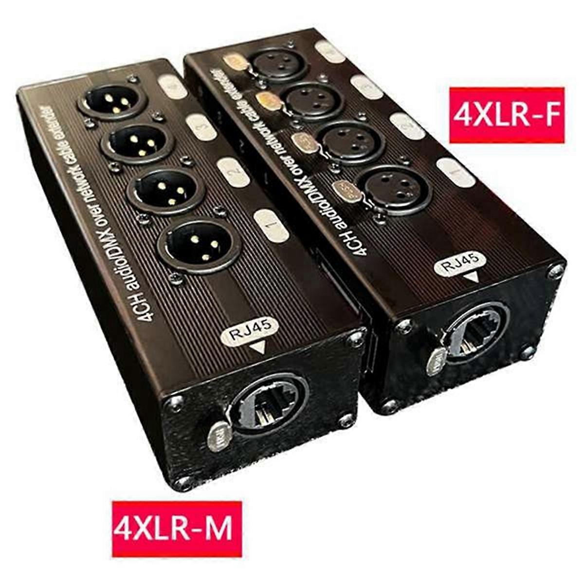 4チャンネル3ピンXLRオーディオおよびDMXオーバーネットワークケーブルエクステンダー