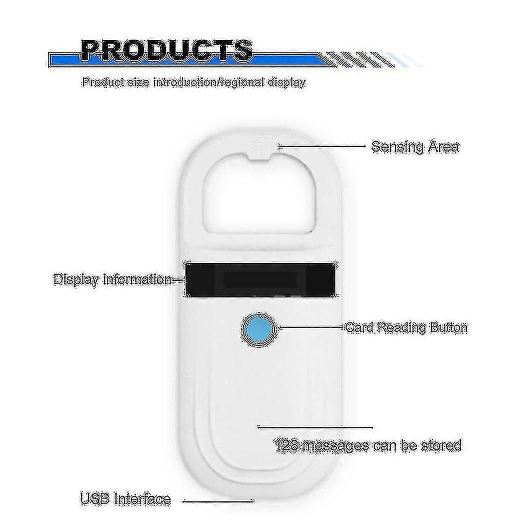 Microchip card reader scanner for animals handheld pet ID card scanner rechargeable chip