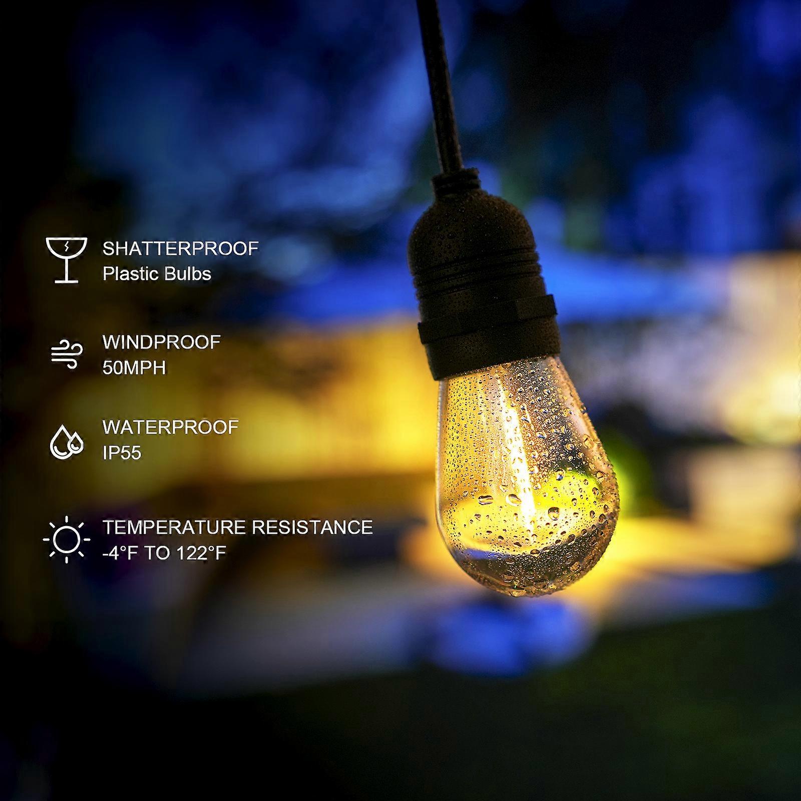 Solar Powered Outdoor String Lights Waterproof Patio Light LED String Lights for Outside Porch