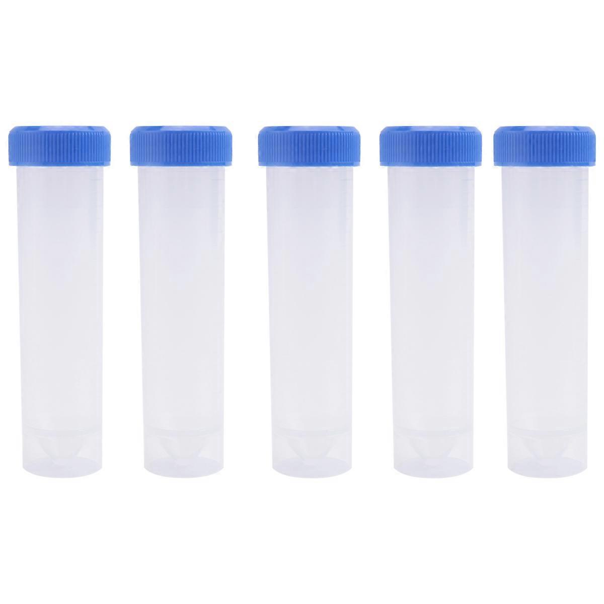 5 Pieces 50ml Plastic Transparent Centrifuge tube with scale Plastic test tube with Screw Cap