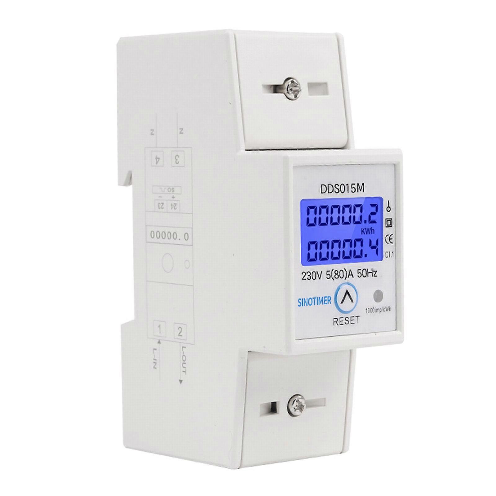 DDS015M Multi-function Single-phase Rail Energy Meter 5(80)A with Reset
