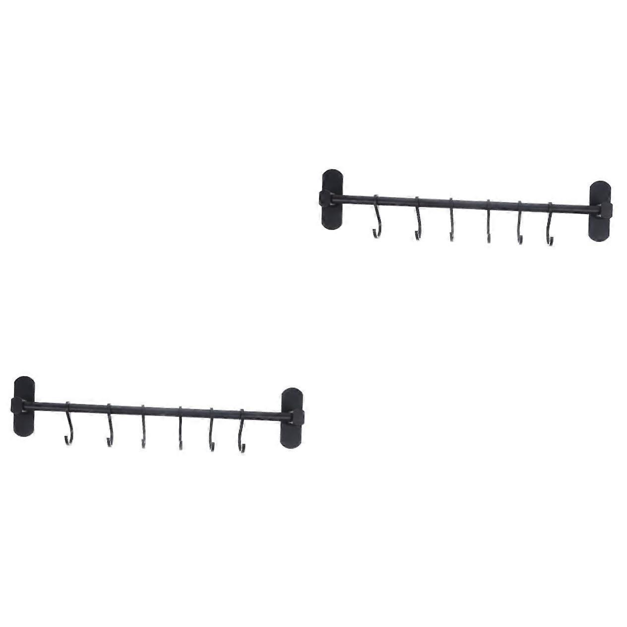 6-Hook Kitchen Hanger Rail 2-Piece Set, Wall-Mounted Utensil Holder for Kitchen Tools, Multi-Functional Tool Rail