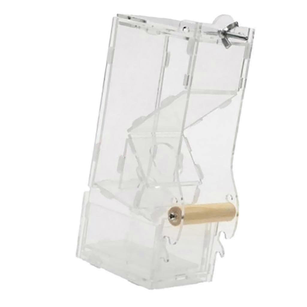 2026 Large Clear Acrylic Pet Parrot Bird Automatic Cage Accessories Diy Feeder Double