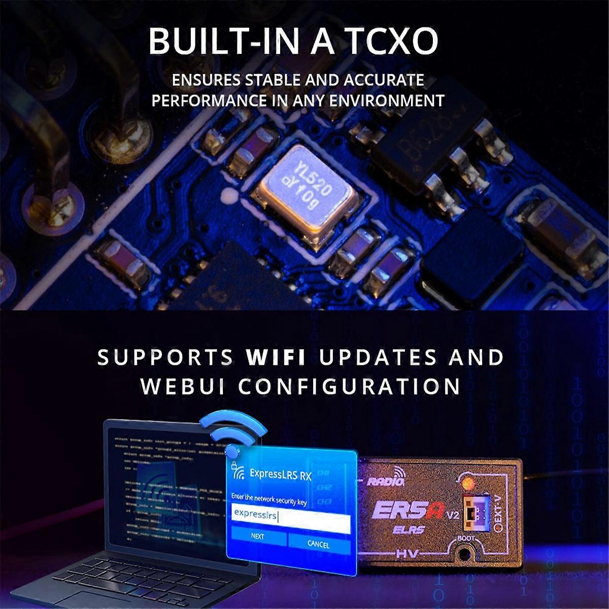 For ER5A V2 RX Receiver 5CH ELRS 2.4GHz PWM Receiver for RC FPV Fixed-Wing Racing Drone