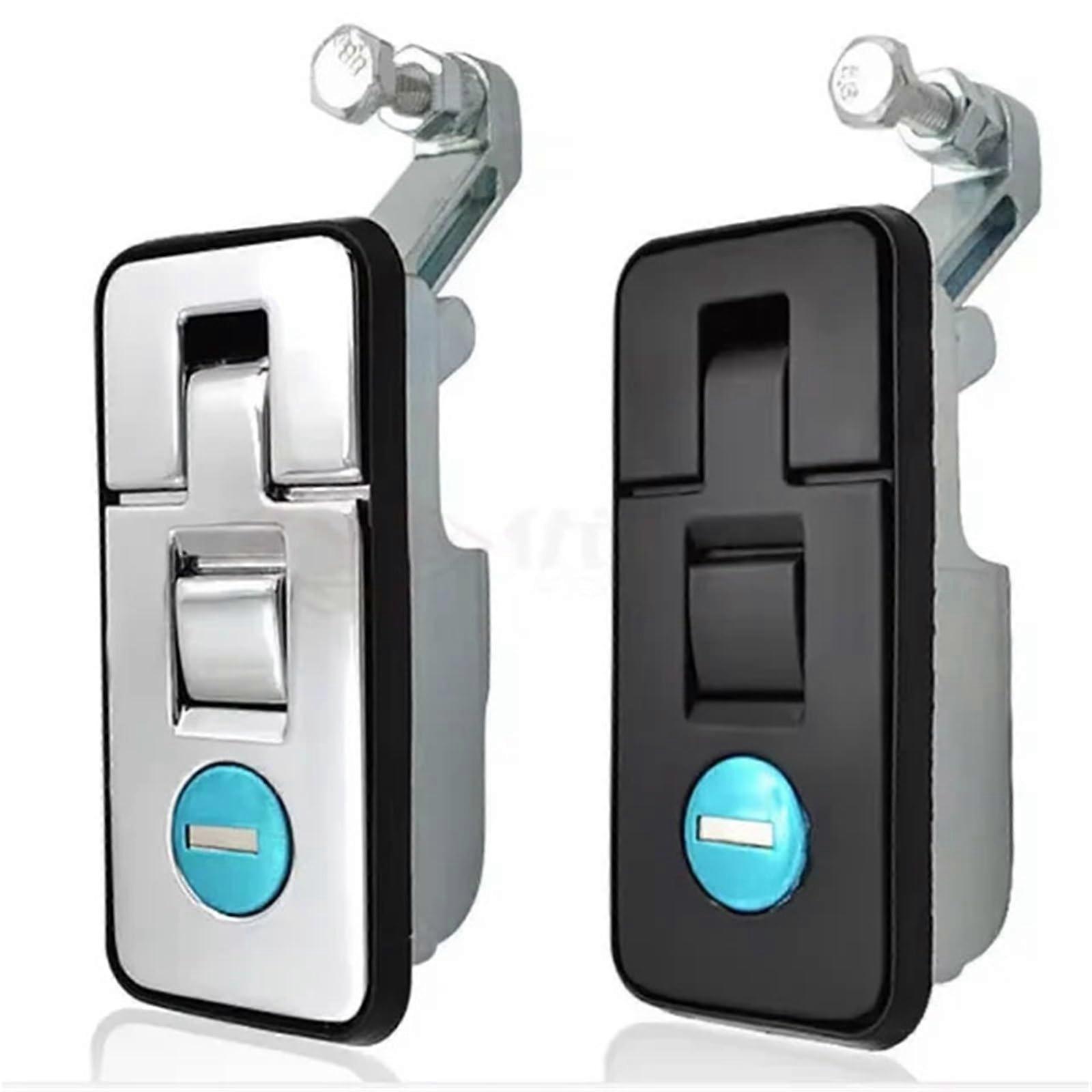 Zinc Alloy Adjustable Lever Manual Compression Trailer Truck Caravan Lock with 2 Keys 1Pcs(Black)